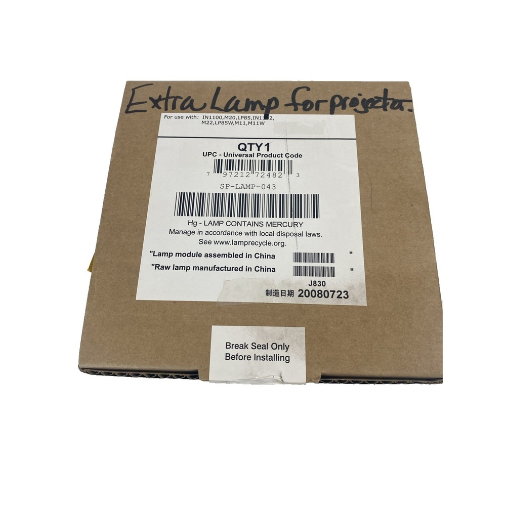 InFocus Projector Lamp Housing SP-LAMP-043 BRAND NEW SEALED BOX InFocus 1100